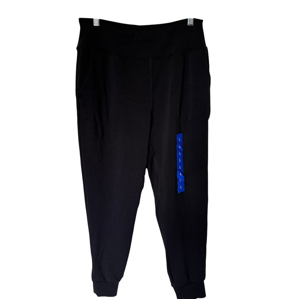 Sage Collective Joggers Women Large Black Like New High Rise Cuffed Pockets
